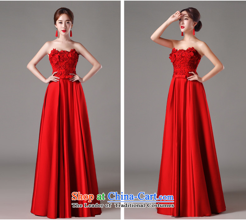 Tslyzm2015 new bride autumn and winter Wedding Dress Short, bows to serve evening out chest lace Satin pearl of the nails banquet dresses damask skirt red long XXL picture, prices, brand platters! The elections are supplied in the national character of distribution, so action, buy now enjoy more preferential! As soon as possible.