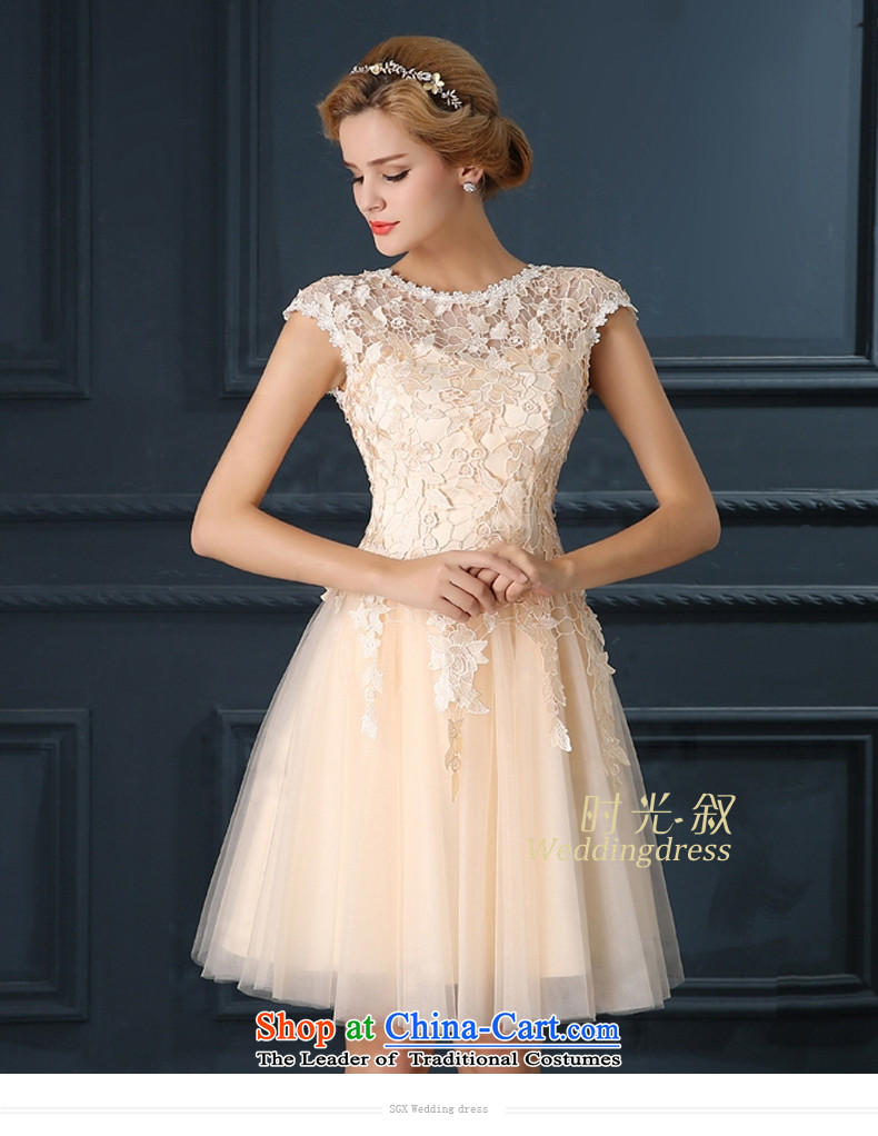 Time Syrian champagne color lace short dinners banquet annual meeting of persons chairing the wedding night wear small dress new 2015 bridesmaid services serving champagne color marriage bows XL Photo, prices, brand platters! The elections are supplied in the national character of distribution, so action, buy now enjoy more preferential! As soon as possible.