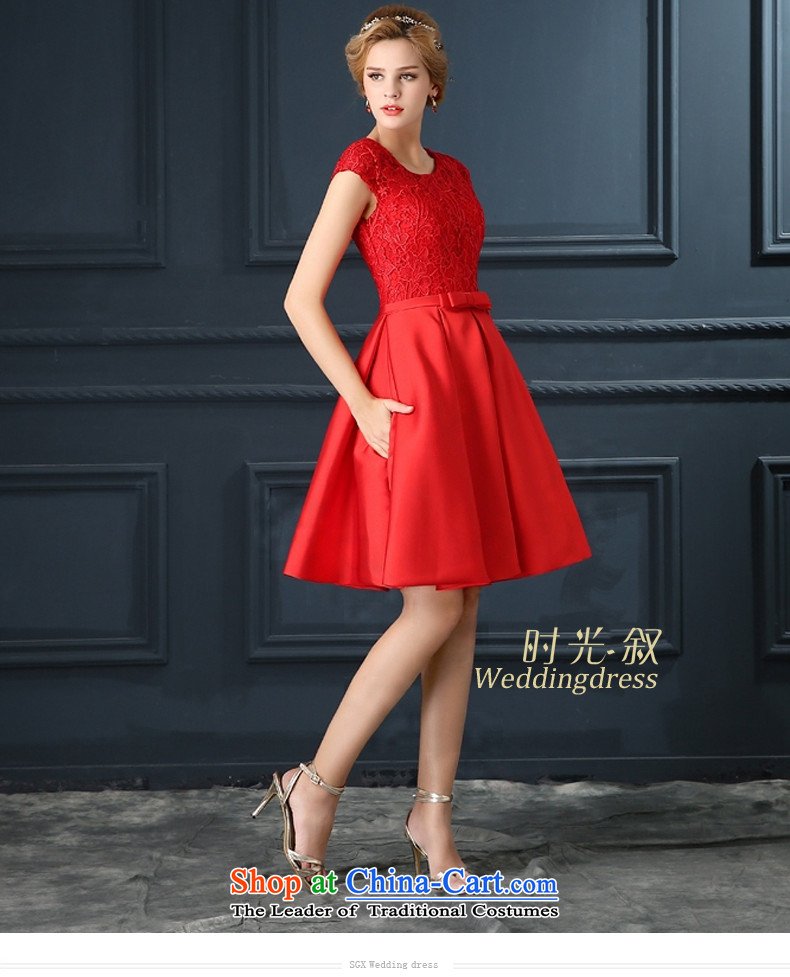Time Syrian back red lace short-sleeved bride with a drink service of marriage wedding dinner evening dress qipao small Annual Meeting 2015 NEW XL Photo, prices, brand platters! The elections are supplied in the national character of distribution, so action, buy now enjoy more preferential! As soon as possible.
