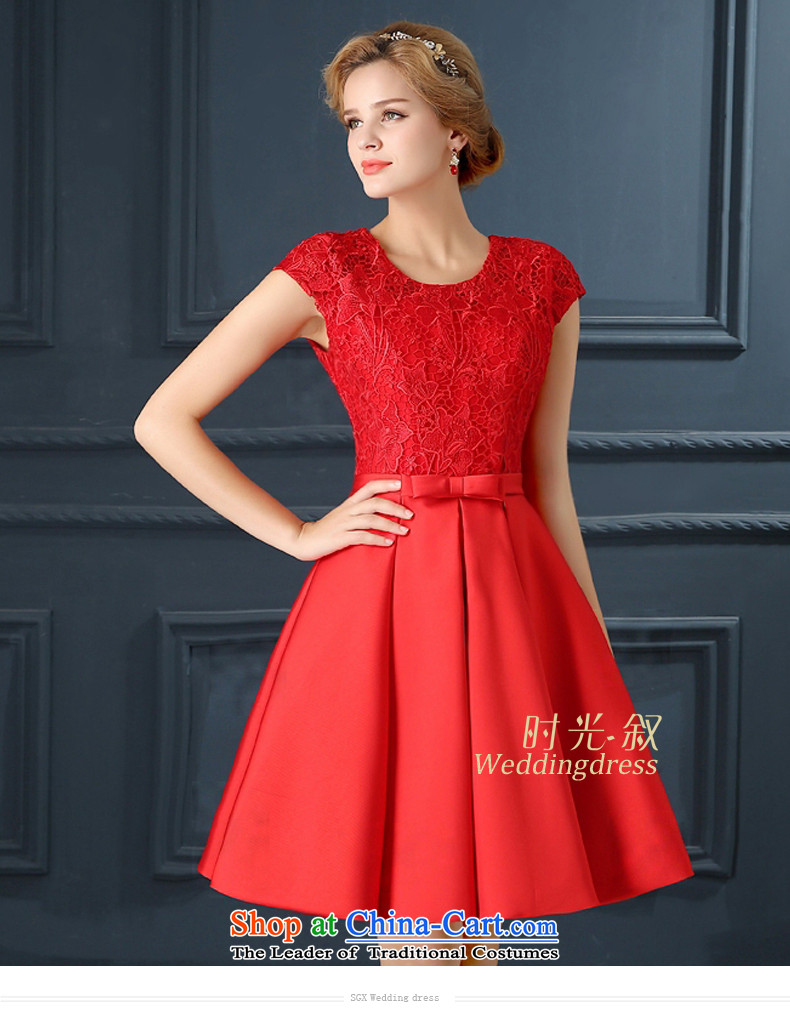 Time Syrian back red lace short-sleeved bride with a drink service of marriage wedding dinner evening dress qipao small Annual Meeting 2015 NEW XL Photo, prices, brand platters! The elections are supplied in the national character of distribution, so action, buy now enjoy more preferential! As soon as possible.