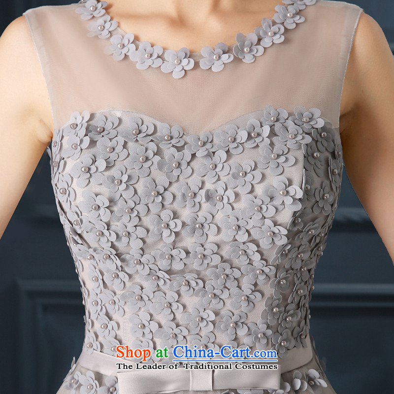 Time Syrian sexy back Gray lace flowers bride services under the auspices of the annual dinner of the bows performances wedding dresses 2015 evening dresses Smoke Gray S time Syrian shopping on the Internet has been pressed.