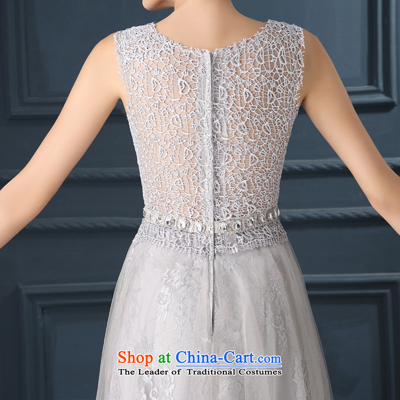 Time Syrian gray lace marriages bows service long wedding banquet annual meeting wedding dresses 2015 New Light Gray , L, Syria has been pressed time shopping on the Internet