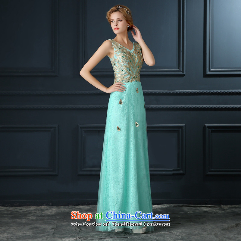 Time Syria Blue Diamond lace marriages serving dinner drink bridesmaid annual performance long wedding dresses , Syria has been pressed time skyblue shopping on the Internet