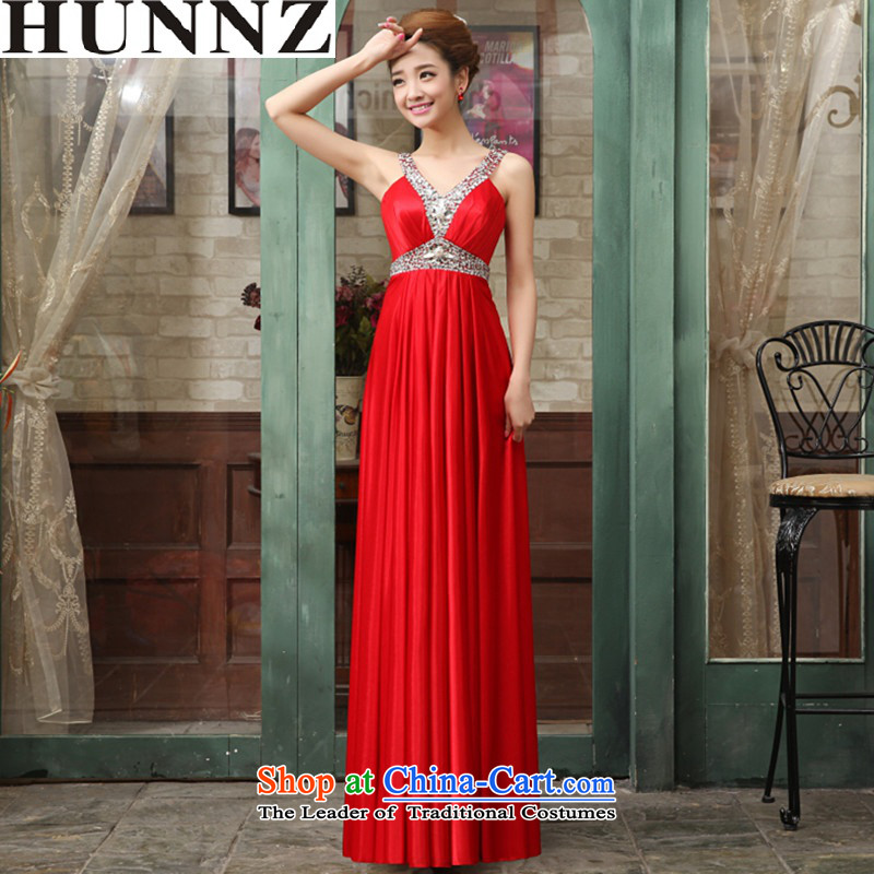        Toasting champagne HUNNZ Services 2015 new spring and summer and sexy straps bridal dresses banquet evening dresses bows services red XL,HUNNZ,,, shopping on the Internet