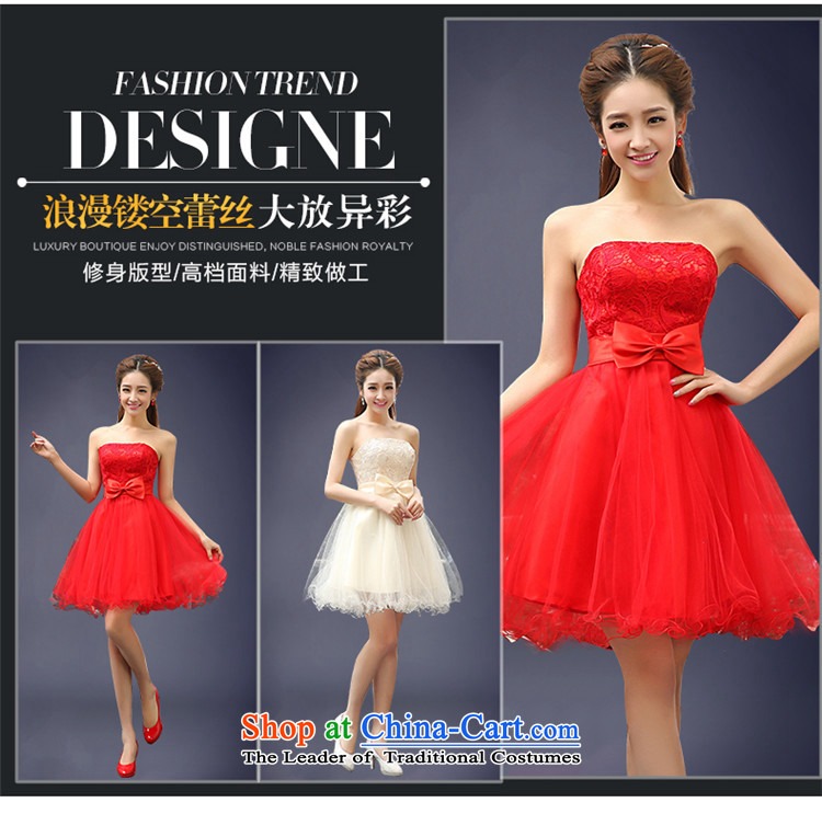 2015 Short of HUNNZ spring and summer straps Korean brides booking wedding-dress and chest lace evening dress bows serving champagne color XL Photo, prices, brand platters! The elections are supplied in the national character of distribution, so action, buy now enjoy more preferential! As soon as possible.