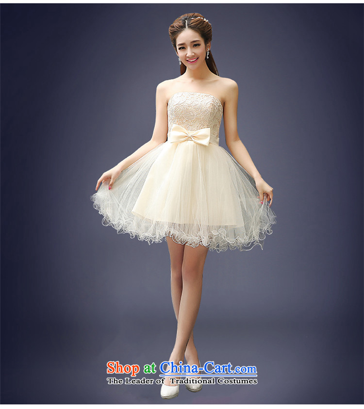 2015 Short of HUNNZ spring and summer straps Korean brides booking wedding-dress and chest lace evening dress bows serving champagne color XL Photo, prices, brand platters! The elections are supplied in the national character of distribution, so action, buy now enjoy more preferential! As soon as possible.