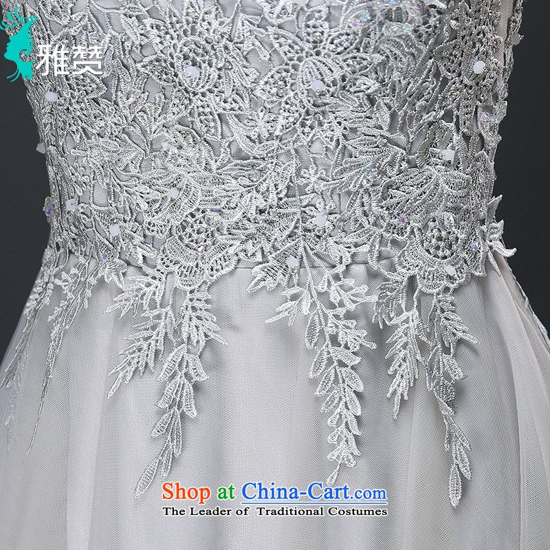 Jacob Chan bridesmaid dress skirt long back fall 2015 shoulders lace Korean performances Dinner Evening Dress Female Light Gray , L, Jacob Chan (YAZAN) , , , shopping on the Internet