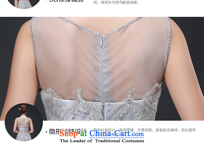 Jacob Chan long evening dress autumn 2015 new lace shoulders bridesmaid services Ms. skirt evening banquet dinner dress Light Gray L picture, prices, brand platters! The elections are supplied in the national character of distribution, so action, buy now enjoy more preferential! As soon as possible.