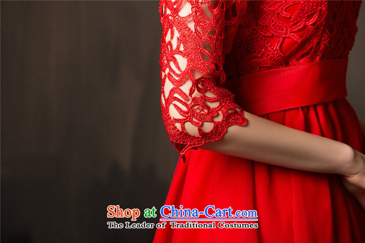 Joshon&joe wedding dresses in the spring and autumn 2015 cuff red one word marriage bows shoulder lace short of small dress photo color stage S picture, prices, brand platters! The elections are supplied in the national character of distribution, so action, buy now enjoy more preferential! As soon as possible.
