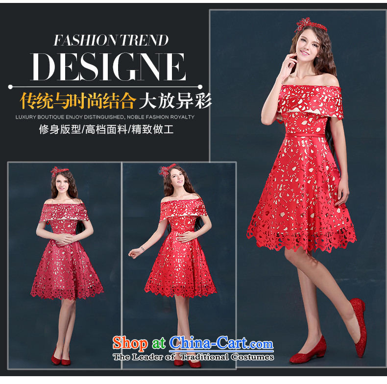 2015 new word of autumn and winter shoulder bride services red short of bows Sau San evening dresses irrepressible Huxian Paper Cutting petticoats wine red L picture, prices, brand platters! The elections are supplied in the national character of distribution, so action, buy now enjoy more preferential! As soon as possible.