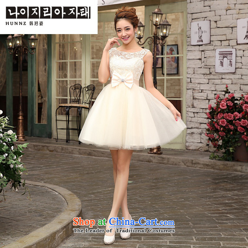 Hannizi 2015 stylish and simple large short of Sau San bride wedding dress banquet dinner dress champagne color L, Korea, Gigi Lai (hannizi) , , , shopping on the Internet