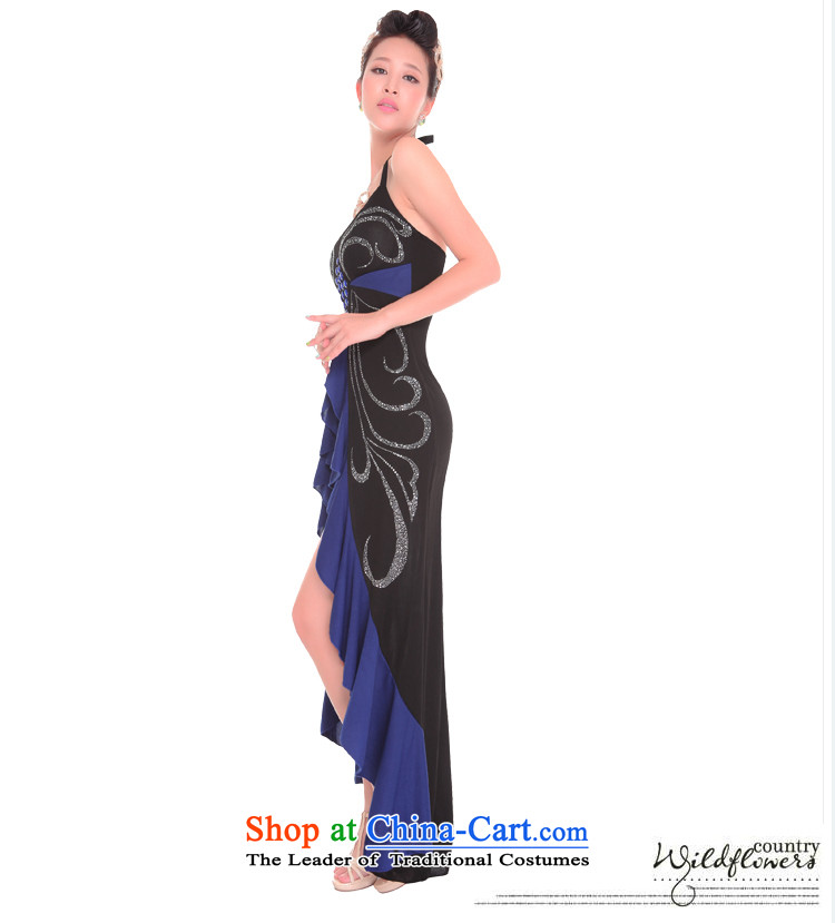 Mano-hwan's 2015 Summer sexy female nightclubs dresses long banquet dinner dress will long skirt on the lifting strap is blue XL Photo, prices, brand platters! The elections are supplied in the national character of distribution, so action, buy now enjoy more preferential! As soon as possible.