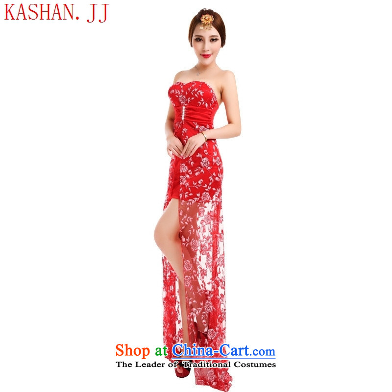 Mano-hwan's 2015 Summer sexy anointed chest dresses long night Female dress short) under the auspices of the ds will banquet RED M Card Shan (KASHAN.JJ Christmastime) , , , shopping on the Internet