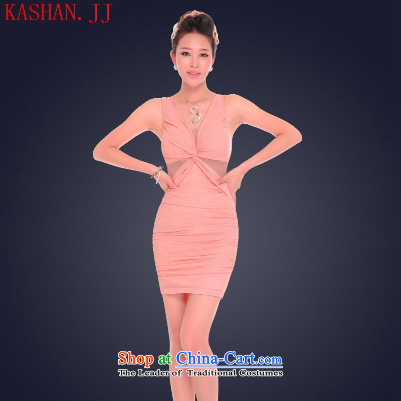 Mano-hwan's 2015 Summer sexy women's dresses nightclubs deep V-Neck evening dress short skirt will serve the princess ktv pink , L, Susan Sarandon Zaoyuan (KASHAN.JJ card) , , , shopping on the Internet
