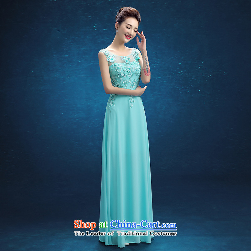 Rain Coat 2015 autumn is the new Marriage evening dresses Korean shoulders long banquet toasting champagne Sau San services will preside over the sky blue color XXL, LF206 rain-sang Yi shopping on the Internet has been pressed.