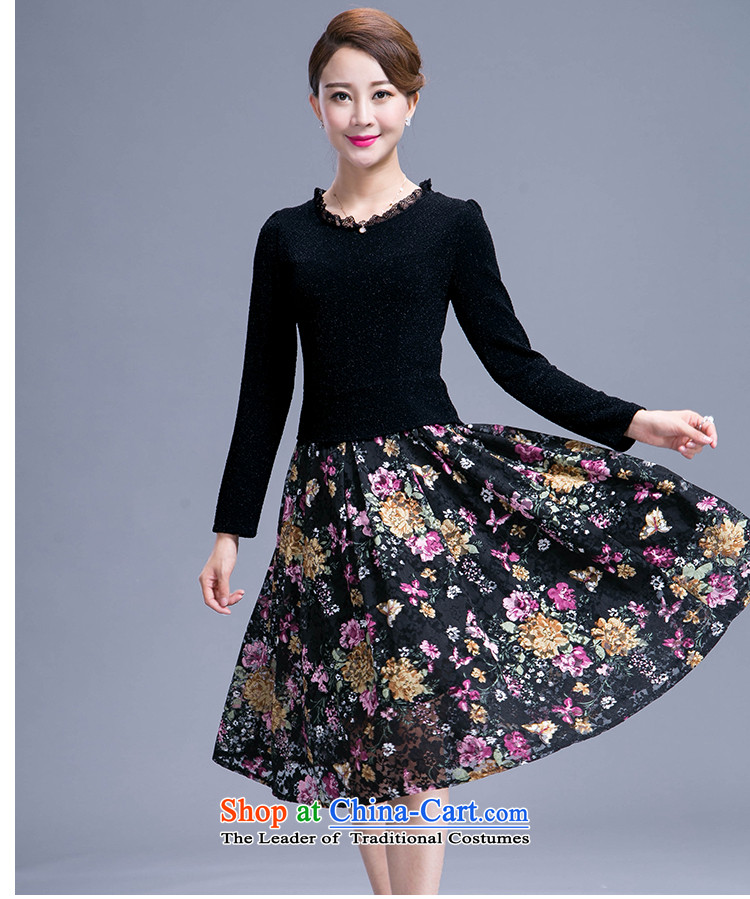 Maple Yi Min International 2015 autumn, the major new code Sau San Korean mother replacing temperament dresses in long 985 Black XL Photo, prices, brand platters! The elections are supplied in the national character of distribution, so action, buy now enjoy more preferential! As soon as possible.