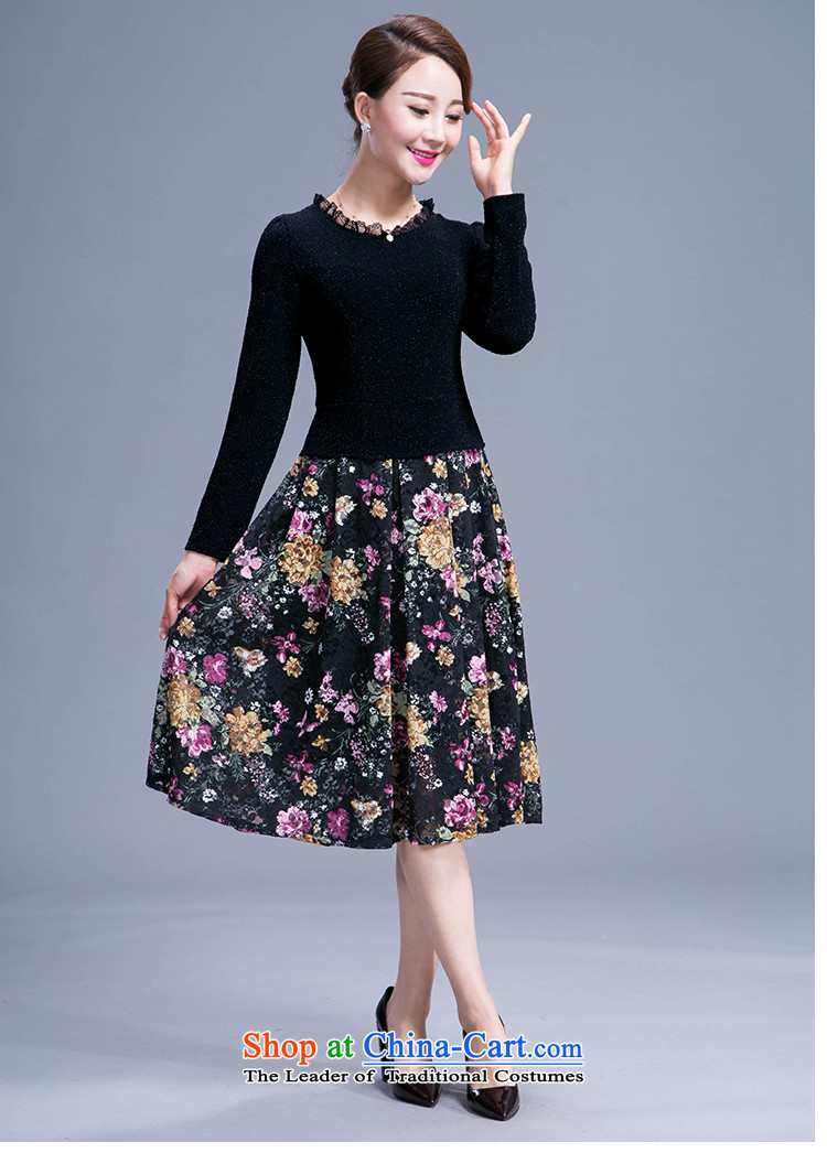 The parking meters by 2015 autumn the new Flower of large Korean mother load Sau San temperament dresses in long 985 Black 4XL Photo, prices, brand platters! The elections are supplied in the national character of distribution, so action, buy now enjoy more preferential! As soon as possible.