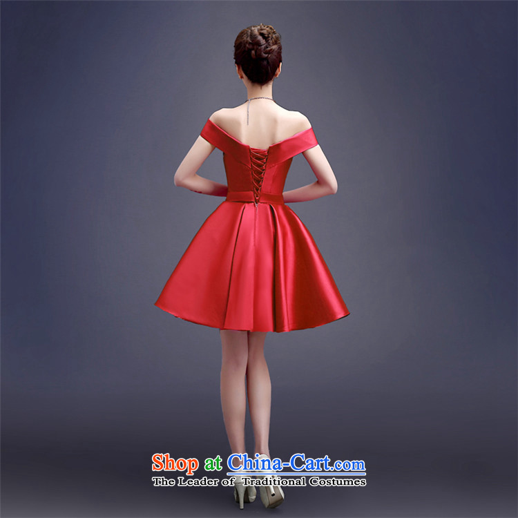 Hannizi 2015 stylish and simple word straps Sau San shoulder bride wedding dress banquet evening dress in red L picture, prices, brand platters! The elections are supplied in the national character of distribution, so action, buy now enjoy more preferential! As soon as possible.