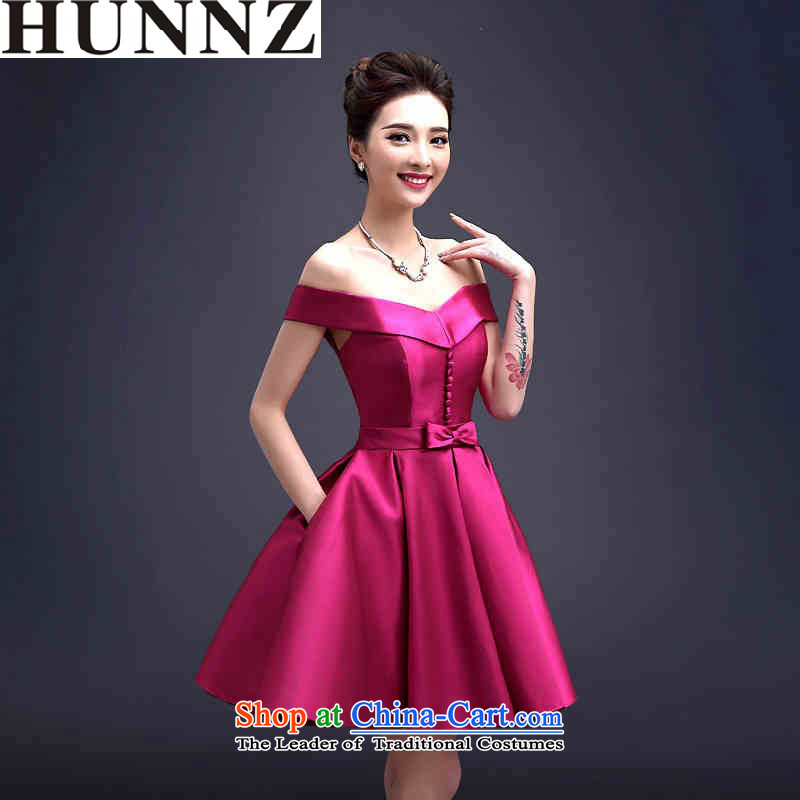      Toasting champagne HUNNZ Services 2015 spring_summer short of the new word shoulder straps bride wedding dress evening dress in red S