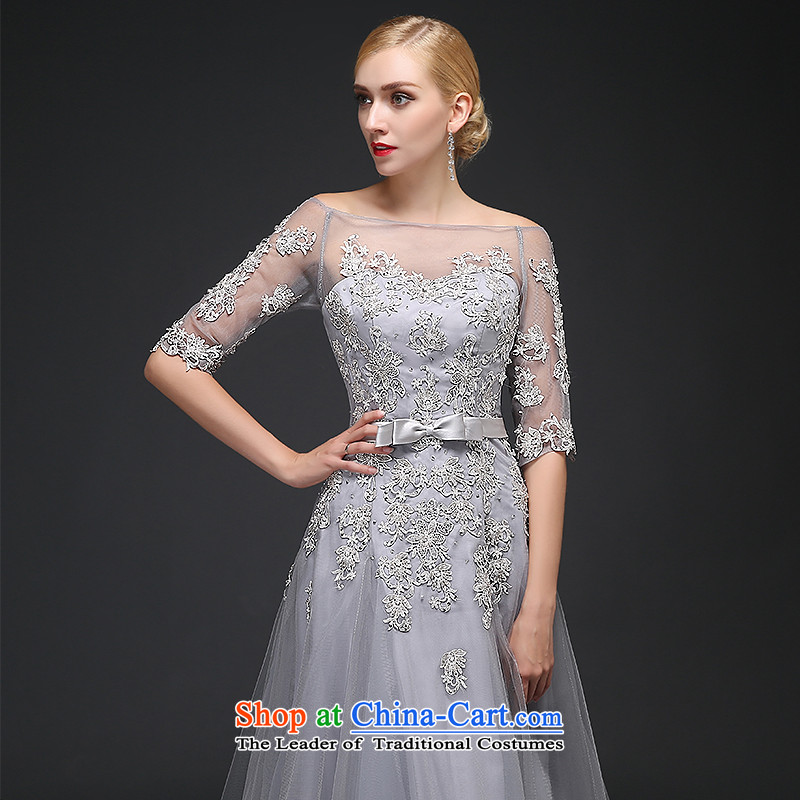 Hillo XILUOSHA) Lisa (bows services 2015 new stylish long dresses in cuff tail banquet evening dresses 2015 new evening gray XXL, HILLO Lisa (XILUOSHA) , , , shopping on the Internet