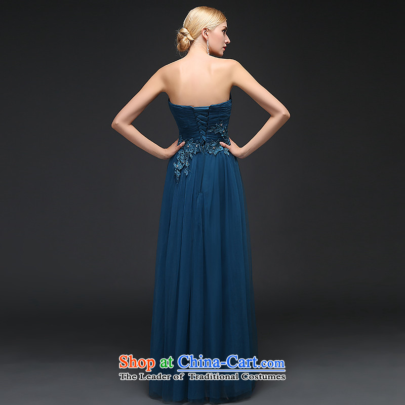 Hillo Lisa (XILUOSHA) banquet evening dresses 2015 new autumn long gown Bridal Services stylish wedding dresses bows and chest evening Peacock Blue XXL, HILLO Lisa (XILUOSHA) , , , shopping on the Internet