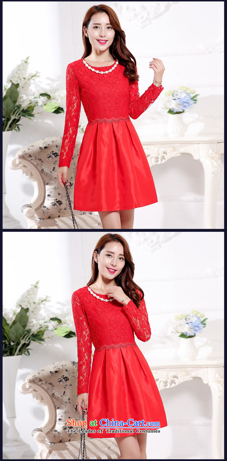 About the New 2015, hundreds of autumn replacing Korean elegant dresses round-neck collar long-sleeved clothing back door small bows dress female red XXL picture, prices, brand platters! The elections are supplied in the national character of distribution, so action, buy now enjoy more preferential! As soon as possible.