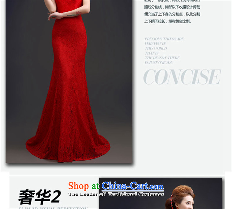2015 Long dresses HUNNZ tail of a field of solid color shoulder bride wedding dress stylish banquet dinner dress red tail XL Photo, prices, brand platters! The elections are supplied in the national character of distribution, so action, buy now enjoy more preferential! As soon as possible.