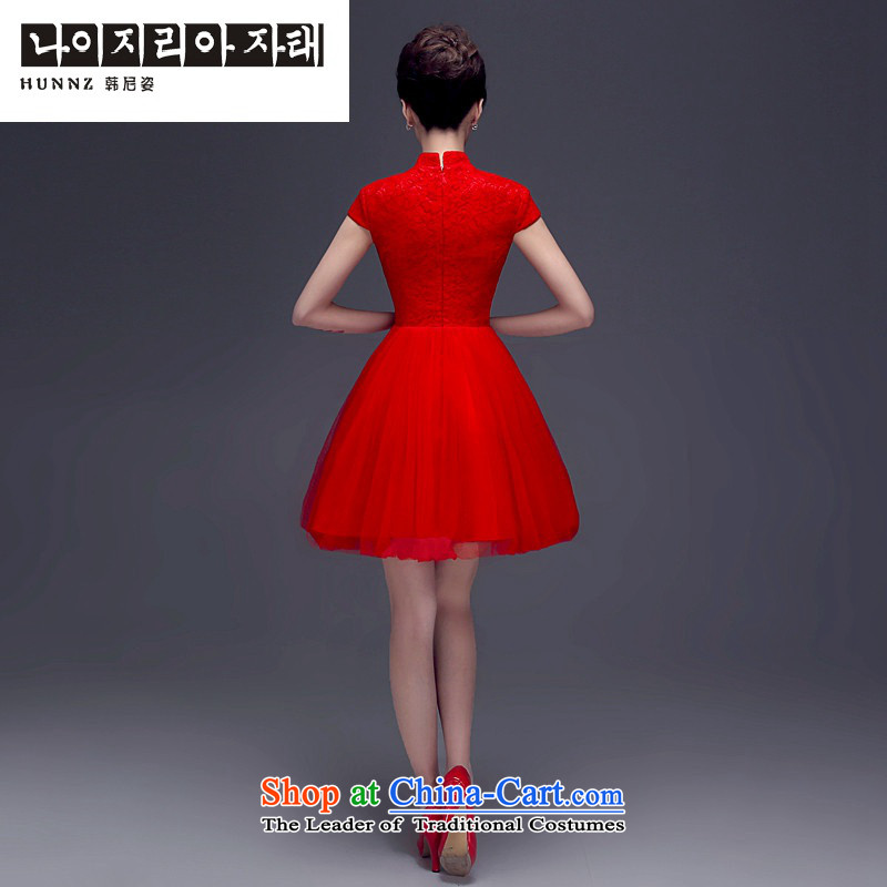 Hannizi 2015 stylish and simple bride Wedding dress-Sau San retro pure color red M Won dress banquet, Gigi Lai (hannizi) , , , shopping on the Internet