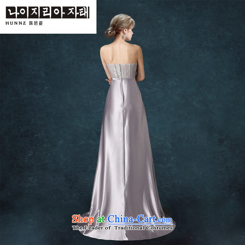 Hannizi 2015 stylish and simple Sau San bride wedding dress banquet dinner dress wiping the scoops of Korea, L, Gray Gigi Lai (hannizi) , , , shopping on the Internet