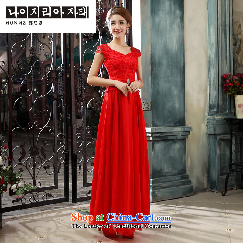 Hannizi 2015 stylish and simple elegance bride wedding dresses Sau San banquet evening dresses , Korea, L, red (hannizi Gigi Lai) , , , shopping on the Internet