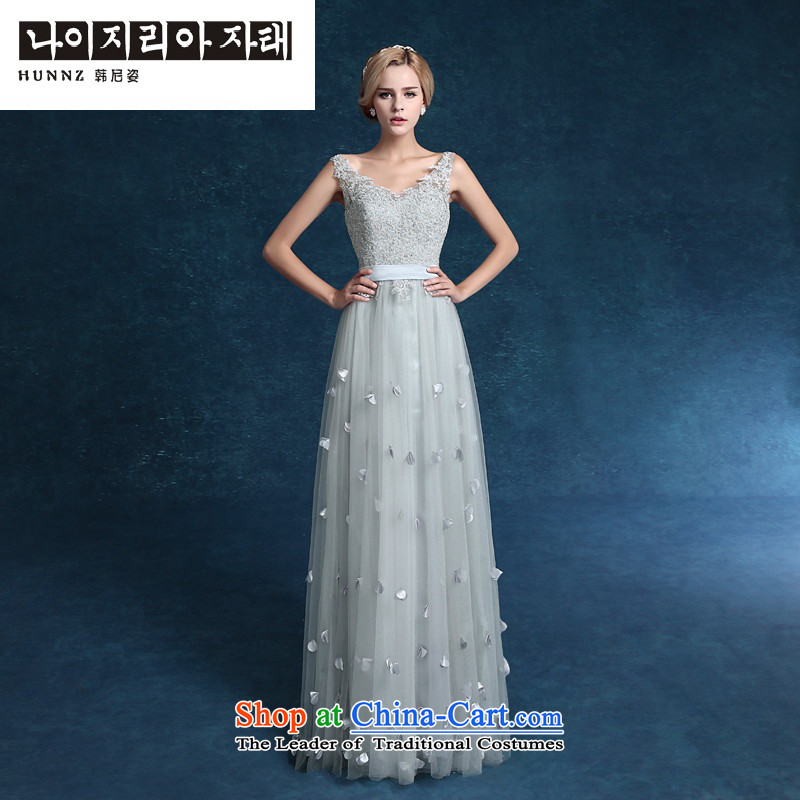 Hannizi 2015 stylish and simple Sau San bride wedding dress lace strap elegant banquet dress gray , Korea, XXL, hannizi) , , , shopping on the Internet