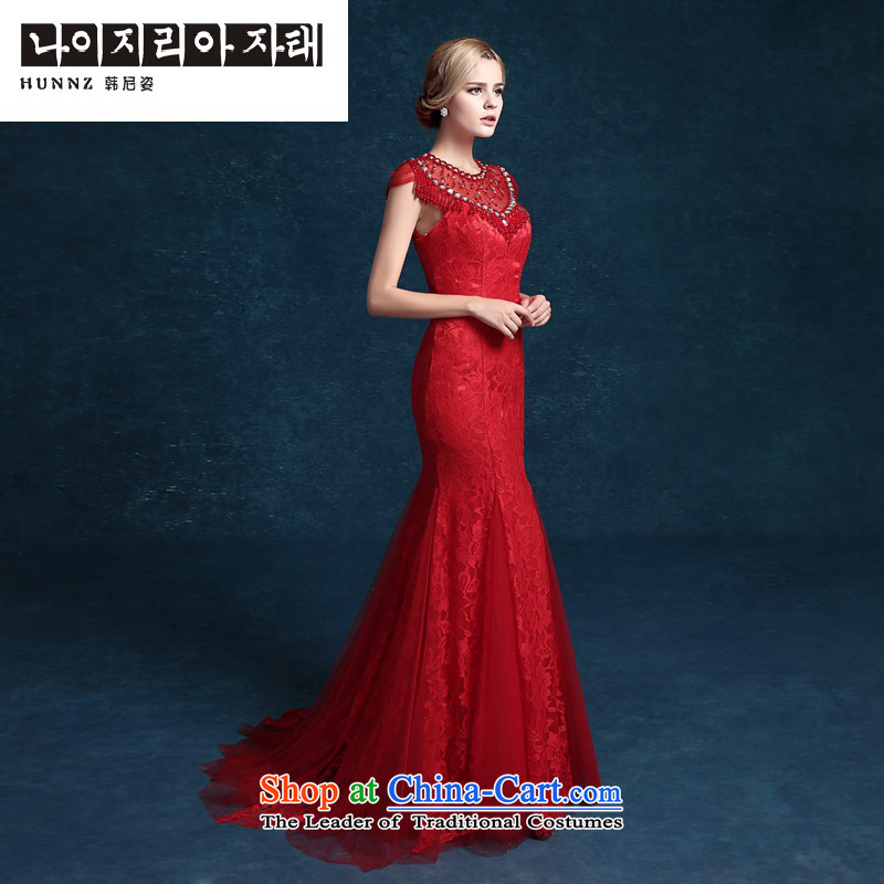 Hannizi 2015 stylish and simple red long brides Sau San Wedding Dress Antique Lace evening dresses , Korea s Red Gigi Lai (hannizi) , , , shopping on the Internet