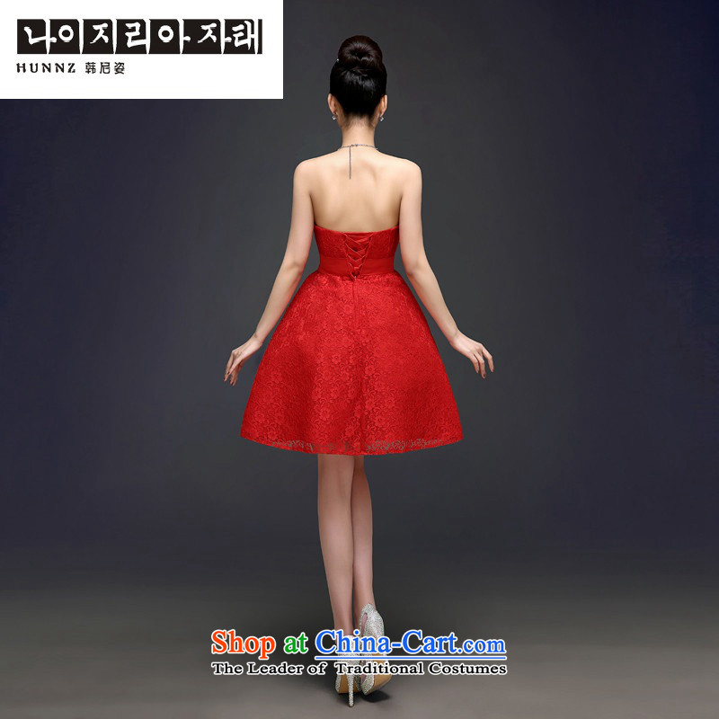 Hannizi 2015 stylish and simple Sau San Korean brides wedding dress wiping the chest pure color red S Korea evening dresses, Gigi Lai (hannizi) , , , shopping on the Internet