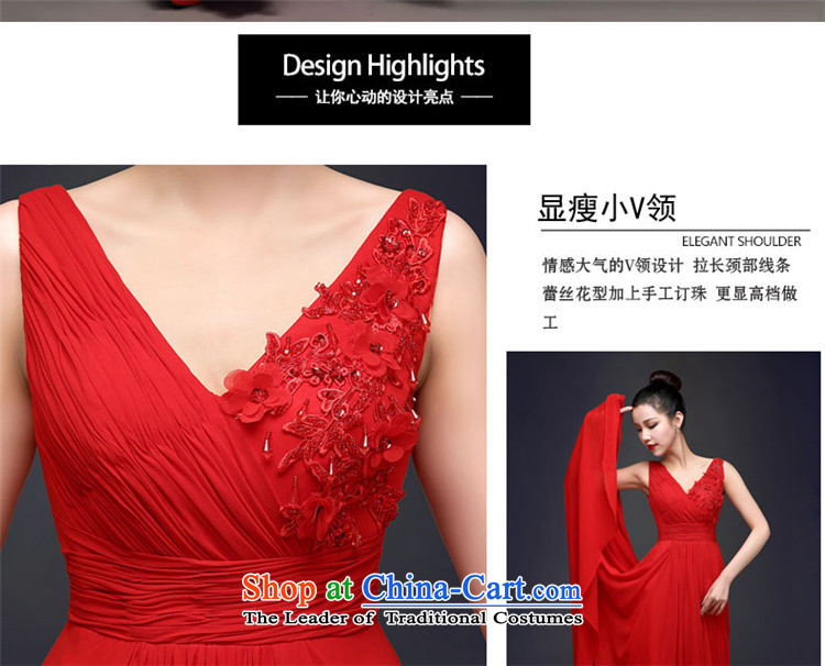 2015 Long dresses HUNNZ bride elegant wedding dress V-Neck banquet evening dresses red red S pictures, Sau San price, brand platters! The elections are supplied in the national character of distribution, so action, buy now enjoy more preferential! As soon as possible.