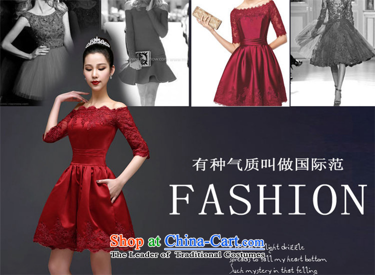 Hannizi 2015 wedding dress bride Korean word shoulder solid color banquet dinner dress short, wine red XL Photo, prices, brand platters! The elections are supplied in the national character of distribution, so action, buy now enjoy more preferential! As soon as possible.