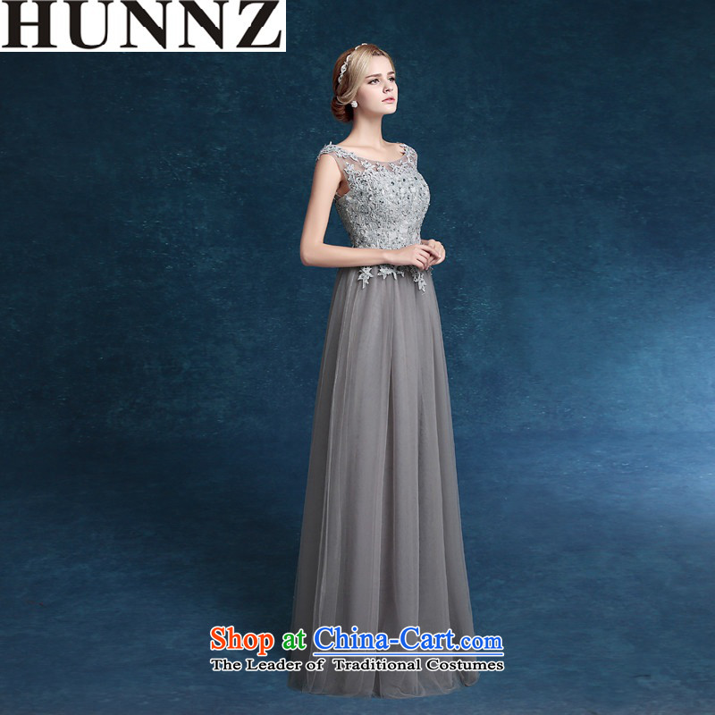      Toasting champagne HUNNZ services bridesmaid services 2015 new spring and summer stylish bride wedding dress long evening dress gray L,HUNNZ,,, shopping on the Internet