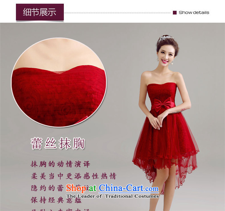 2015 Short HUNNZ Sleeveless Korean brides wedding dress wiping the chest pure color banquet evening dresses wine red XXL picture, prices, brand platters! The elections are supplied in the national character of distribution, so action, buy now enjoy more preferential! As soon as possible.