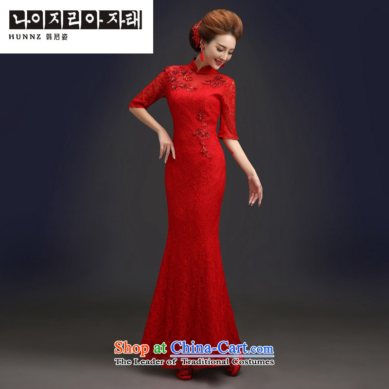 Hannizi 2015 stylish and simple palace style banquet dinner dress pure color red red XXL, bride dresses, Gigi Lai (hannizi won) , , , shopping on the Internet