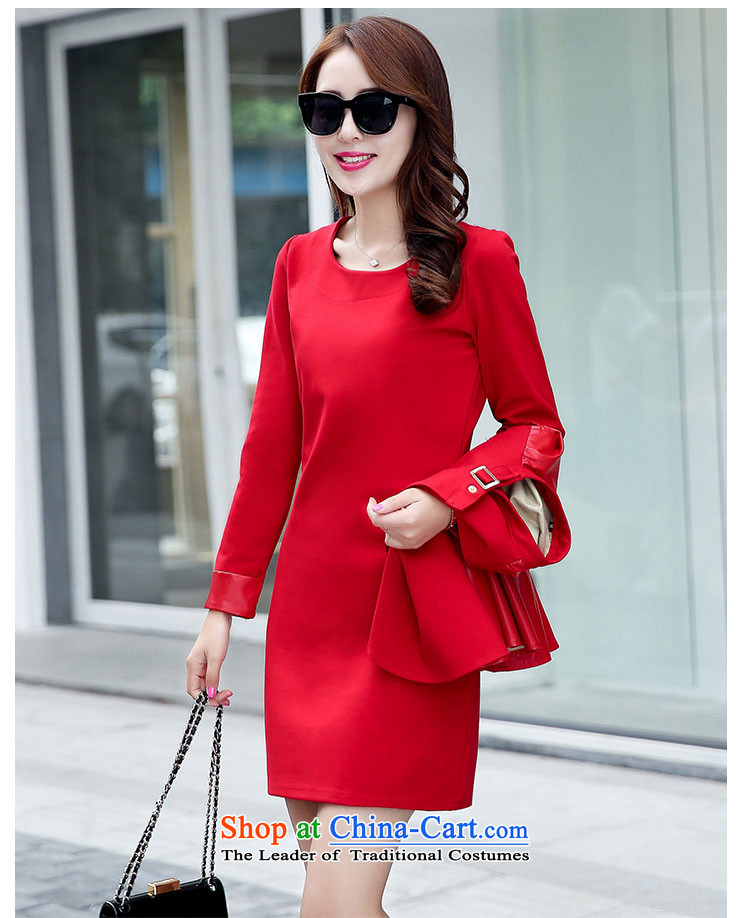 The United States is still clothing fall inside the skirt 2015 long-sleeved blouses and two kits kit Korean PU stitching red marriage door onto us back to black L picture, prices, brand platters! The elections are supplied in the national character of distribution, so action, buy now enjoy more preferential! As soon as possible.