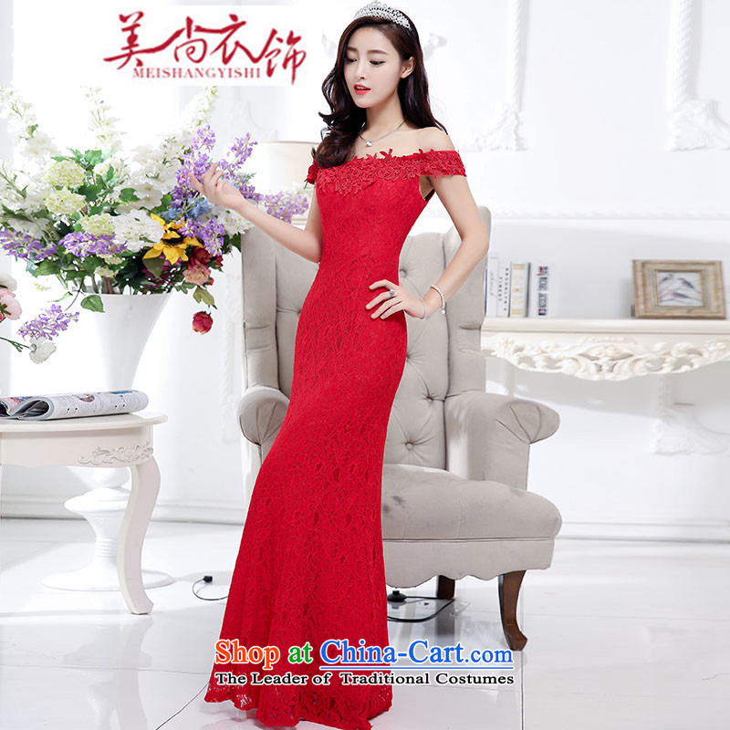 The United States is still clothing bride bows services 2015 new red wedding dress single shoulder length) Mr Ronald wedding video thin dresses of autumn and winter white dress, the United States still has been pressed shopping on the Internet