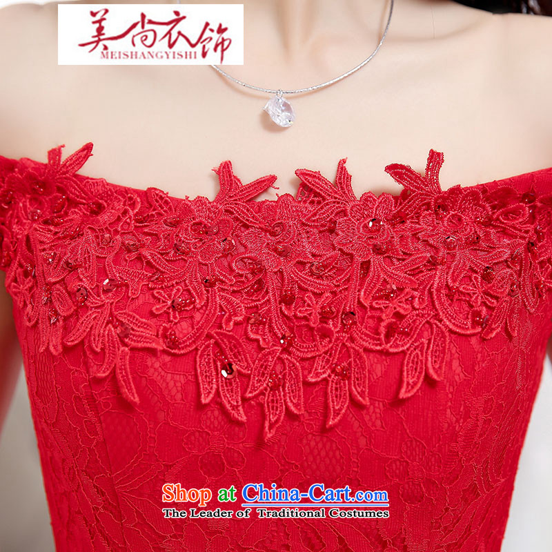 The United States is still clothing bride bows services 2015 new red wedding dress single shoulder length) Mr Ronald wedding video thin dresses of autumn and winter white dress, the United States still has been pressed shopping on the Internet