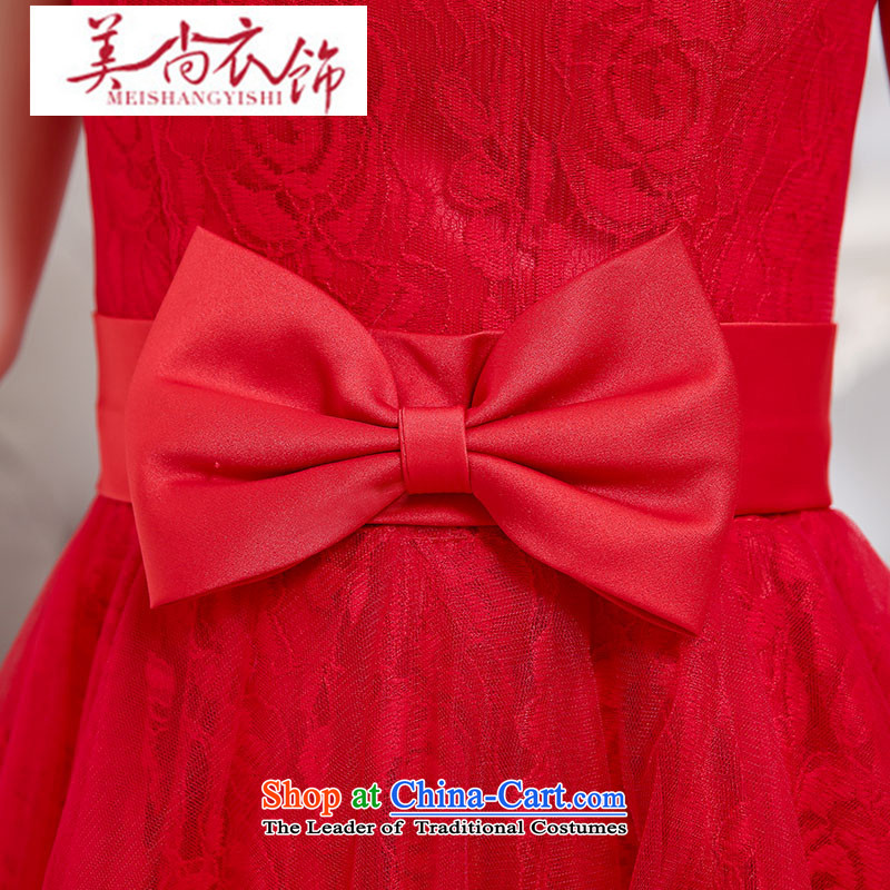 The United States is the new 2015 clothing Korean dress short of bridesmaid spring and fall bride bows services wedding bridesmaid to Princess evening dress red S, American yet clothing shopping on the Internet has been pressed.