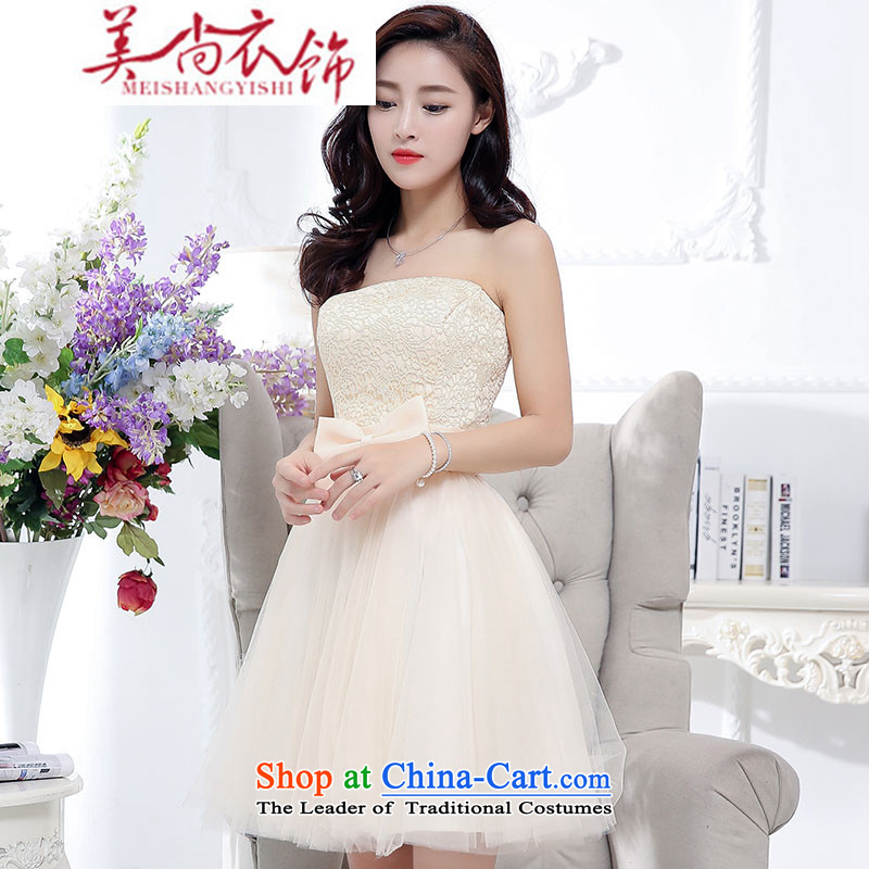 The United States is still clothing 2015 bridesmaid dress bridesmaid to tie dinner dress short, sister married in evening dress bows dress short skirt large red M us yet clothing shopping on the Internet has been pressed.