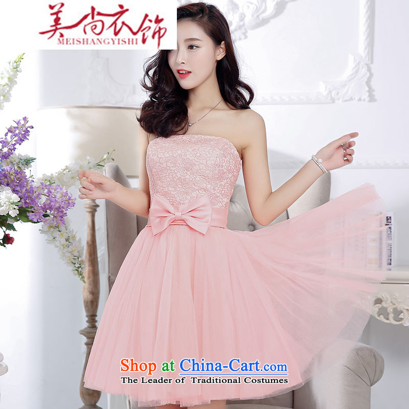The United States is still clothing 2015 bridesmaid dress bridesmaid to tie dinner dress short, sister married in evening dress bows dress short skirt large red M us yet clothing shopping on the Internet has been pressed.