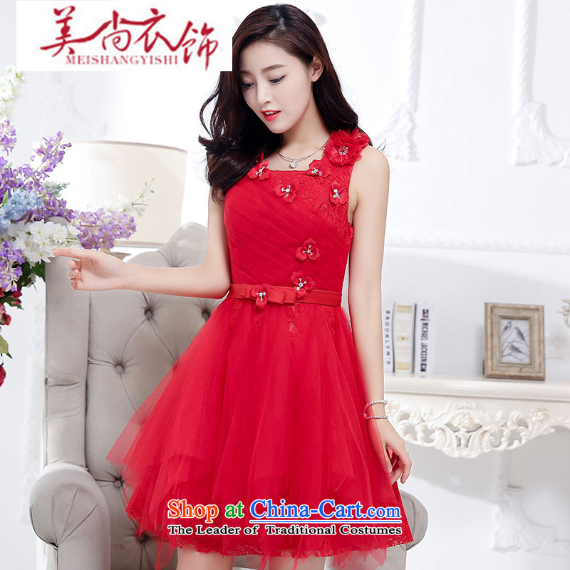 The United States is still clothing bride bows services evening dresses 2015 new summer short stylish wedding booking services such as bridesmaid wedding red autumn white L, the United States still clothing shopping on the Internet has been pressed.