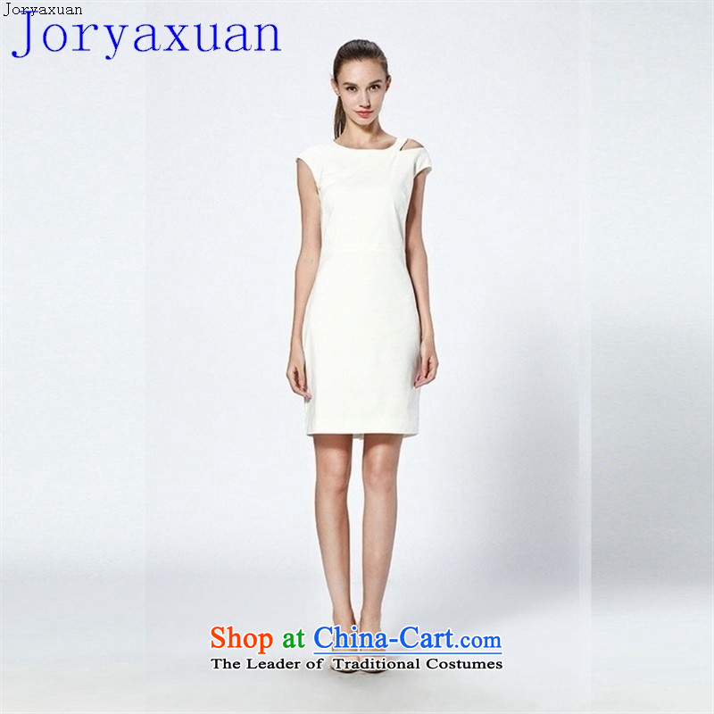 Deloitte Touche Tohmatsu trade shop 2015 white collar temperament video thin back long after the zipper sexy bare shoulders a solid color wild dresses white S Cheuk-yan xuan ya (joryaxuan) , , , shopping on the Internet