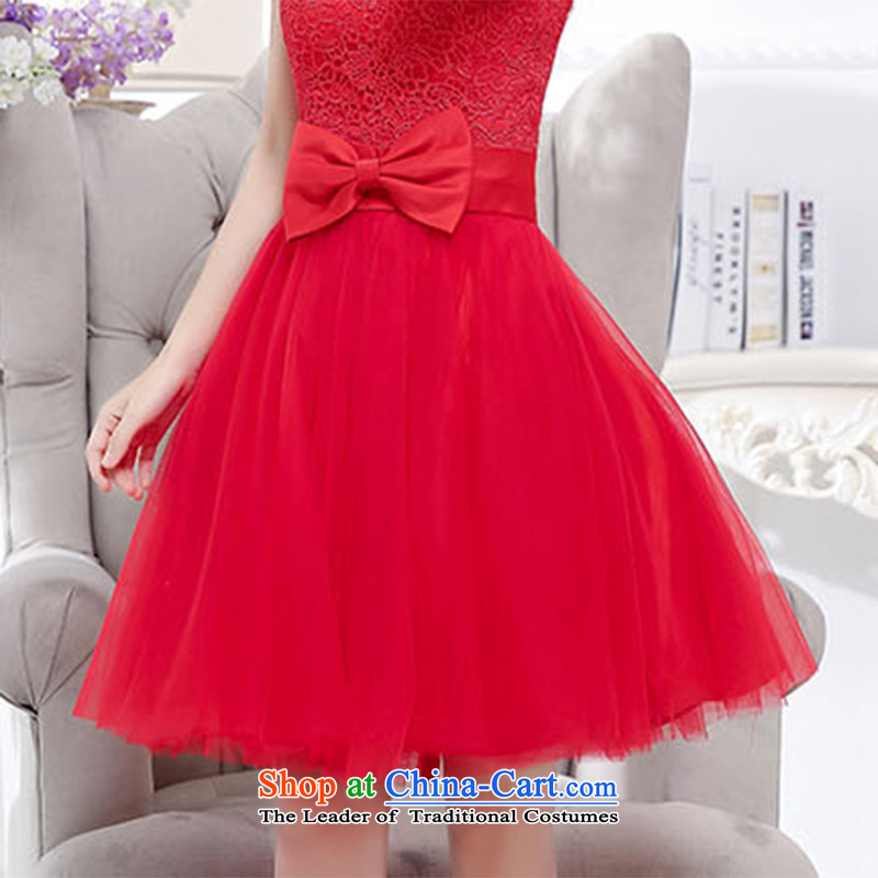 Involving the autumn and winter, and Suu Kyi bridesmaid marriages bows dinner dress female wild emulation in the Red M Gross shawl involved (JIEJIYA Suu Kyi) , , , shopping on the Internet