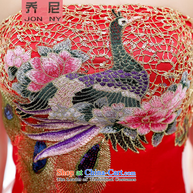 Cioni 2015 stylish wrapped his chest banquet high-end heavy industry embroidery Phoenix peony flowers dresses bridal dresses red S, and (NY) JON shopping on the Internet has been pressed.