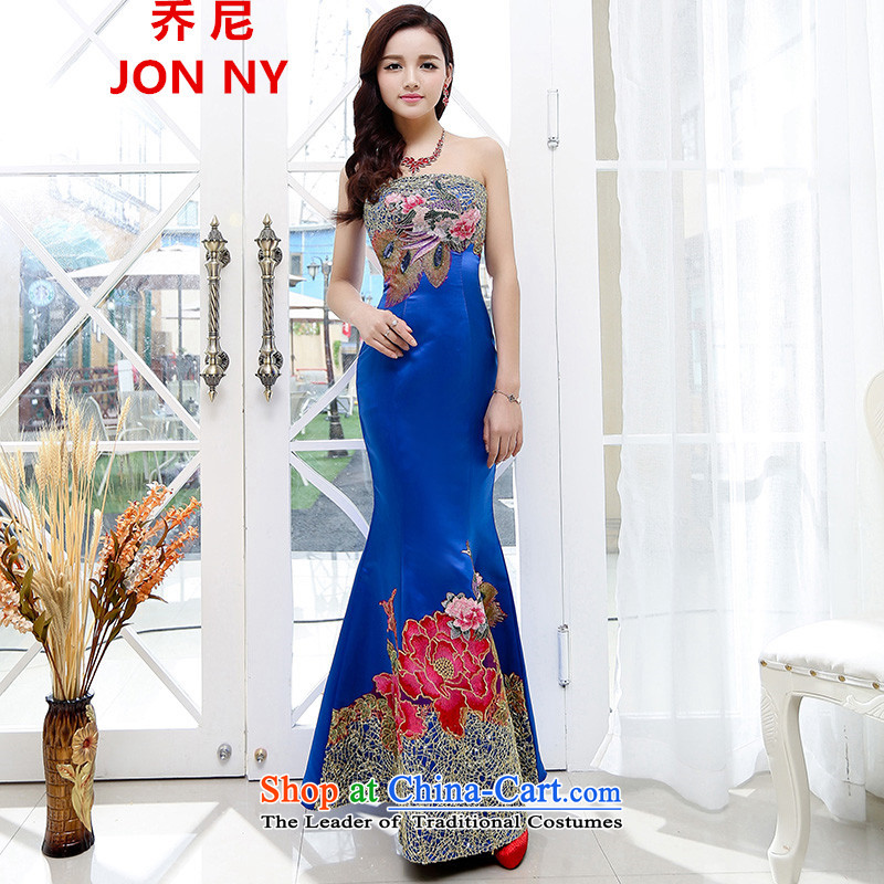 Cioni 2015 stylish wrapped his chest banquet high-end heavy industry embroidery Phoenix peony flowers dresses bridal dresses red S, and (NY) JON shopping on the Internet has been pressed.