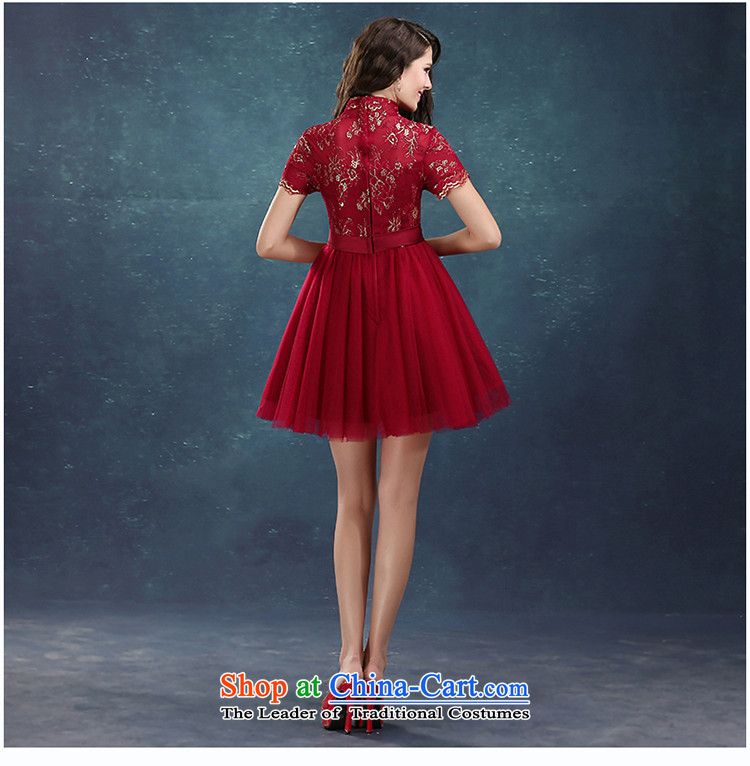 The Korean version of the divas autumn 2015 New Evening Dress Short of Red Dress Top Loin reception Sau San dress autumn dresses Top Loin bon bon skirt small dress dark red M picture, prices, brand platters! The elections are supplied in the national character of distribution, so action, buy now enjoy more preferential! As soon as possible.